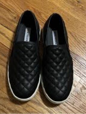 Steve Madden Quilted Black Slip-On Sneakers